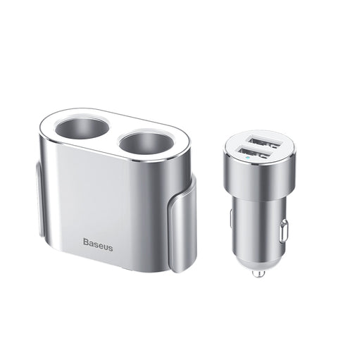 CARREGADOR VEICULAR USB DUPLO 100W ISQUEIRO 12-24V BASEUS