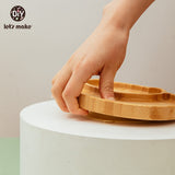 KIT ALIMENTAÇÃO PARA BEBÊS EM MADEIRA E SILICONE LET'S MAKE