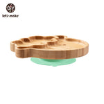 KIT ALIMENTAÇÃO PARA BEBÊS EM MADEIRA E SILICONE LET'S MAKE