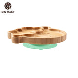 KIT ALIMENTAÇÃO PARA BEBÊS EM MADEIRA E SILICONE LET'S MAKE