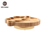 KIT ALIMENTAÇÃO PARA BEBÊS EM MADEIRA E SILICONE LET'S MAKE