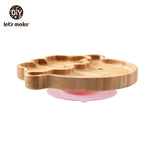 KIT ALIMENTAÇÃO PARA BEBÊS EM MADEIRA E SILICONE LET'S MAKE